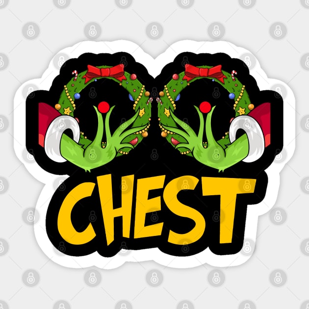 Chest Nuts Christmas Funny Matching Couple Chest Sticker by Chea Shepherd